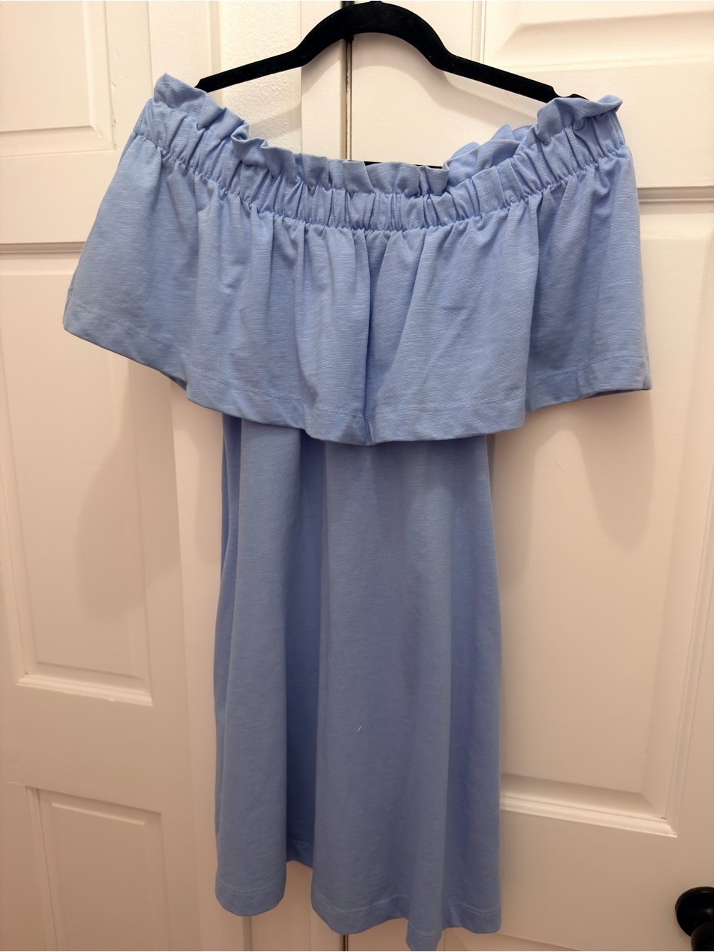 H&M Light Blue Off-Shoulder Ruffled Dress